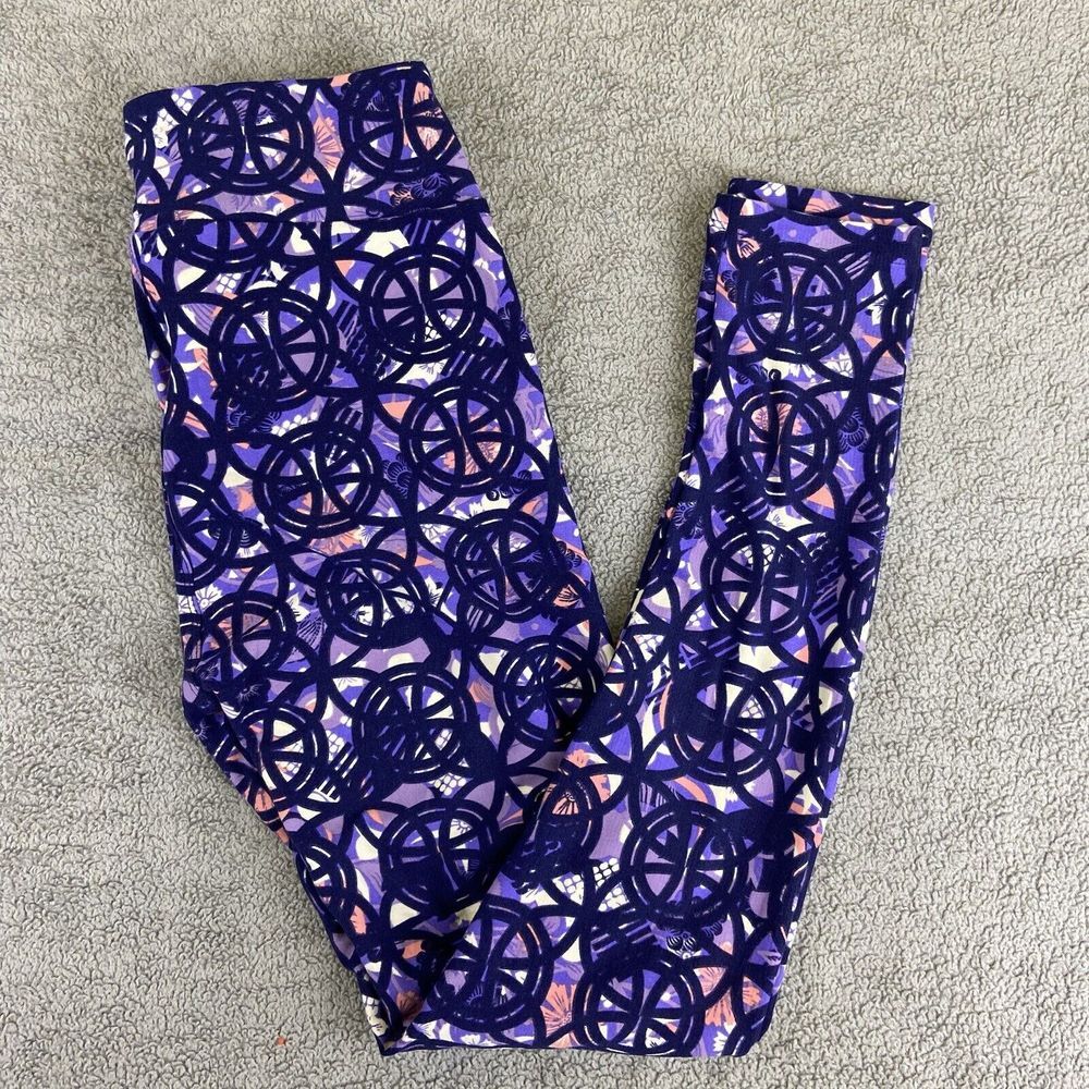 LuLaRoe‎ OS Floral Abstract Leggings EUC